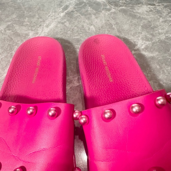 Stuart Weitzman Pear Clutch Slide Sandal in Pink Via Women’s SZ 7B - Picture 3 of 5
